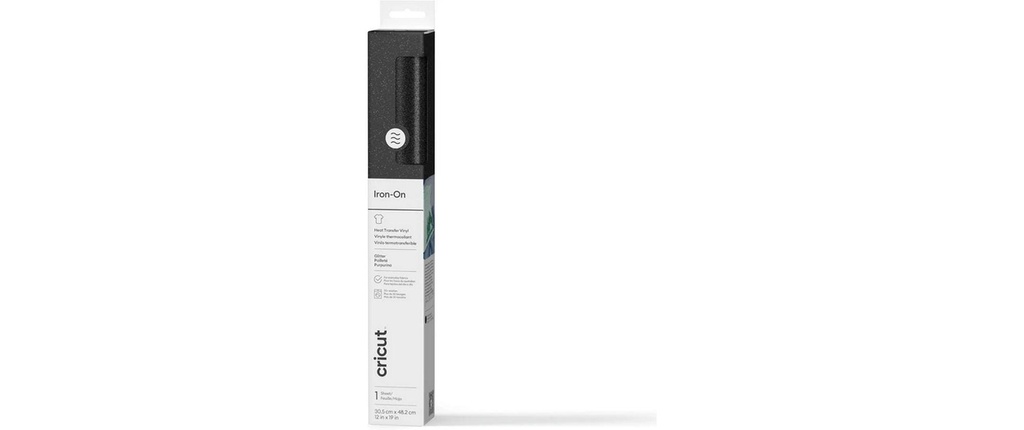Cricut Film thermocollant Scintillant Iron-On 30.5 x 48.3 cm , noir