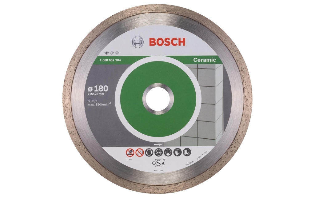 Bosch Professional Disque à tronçonner diamanté Standard for Ceramic, 180 x 1.6 x 7 mm