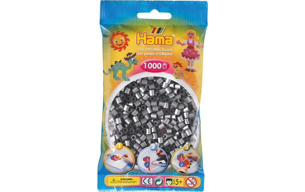 Hama Perles à repasser midi brillant, 1000 pcs. Argenté