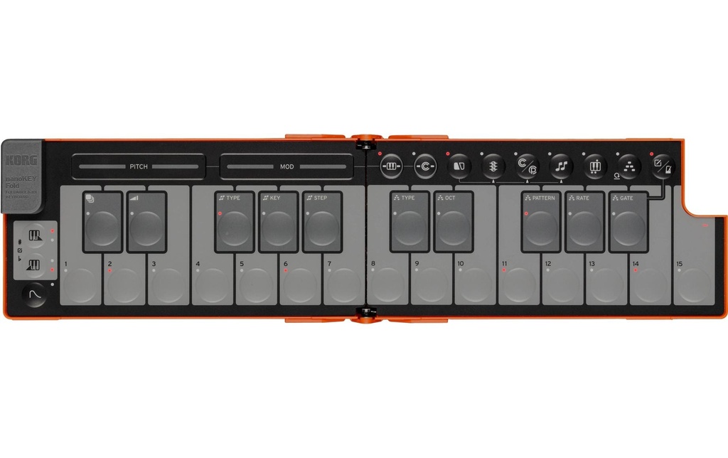 Korg Contrôleur clavier nanoKEY Fold Lava Orange Limited