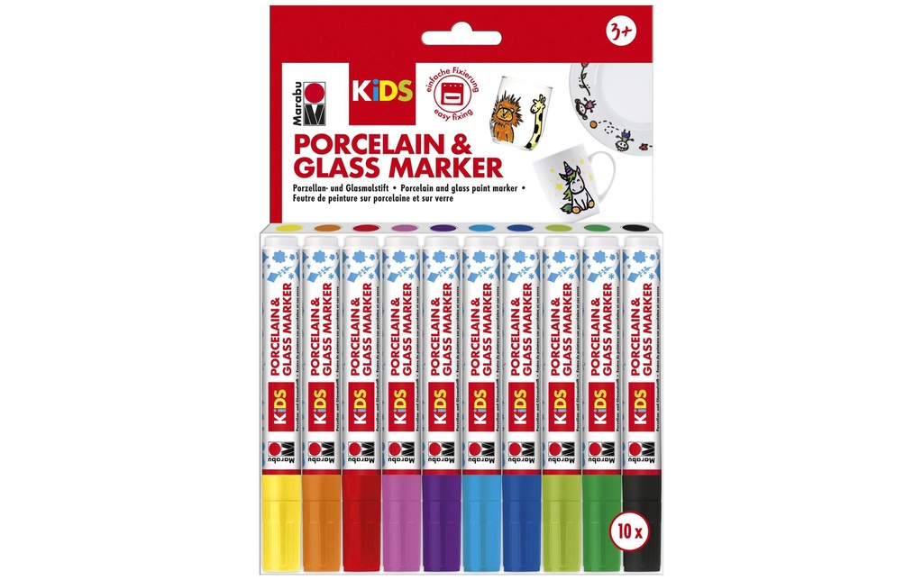 Marabu Marqueurs pour porcelaine et verre Kids 10 pièces