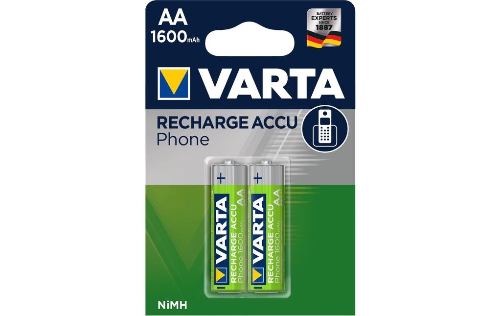 Varta Batterie Phone NiMH AA 1600 mAh, 2 Pièce/s