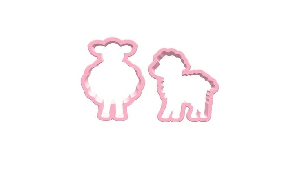 BackshopSchweiz Emporte-pièce pour biscuits Set mouton et agneau rose