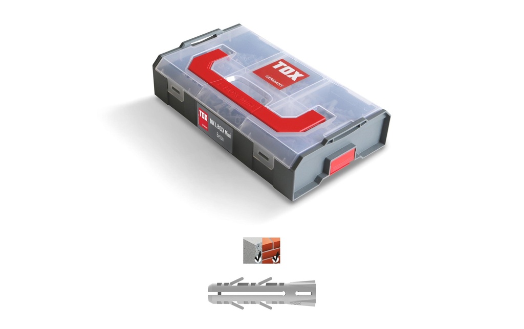 Tox-Dübel Chevilles Assortiment L-Boxx Mini Béton, 296 Pièce/s