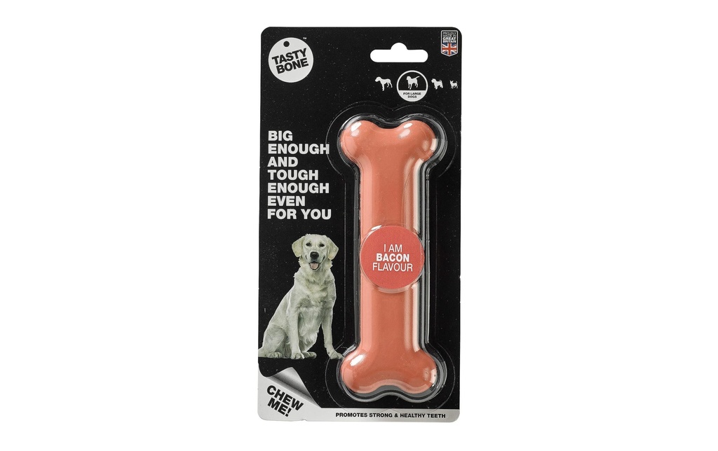 Tasty Bone Jouets en forme d'os au goût de bacon, L