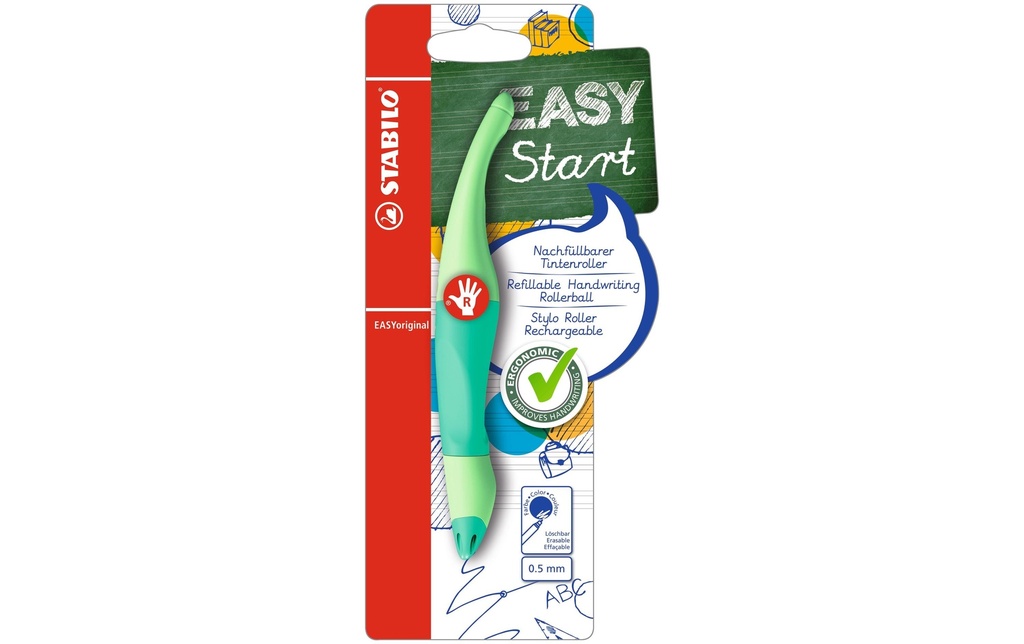 STABILO Stylo à bille roulante EASYoriginal pastel 0.5 mm, droitier, Vert