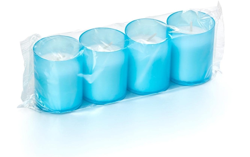 balthasar Kits de bougies en gobelets 4 pièces, Bleu