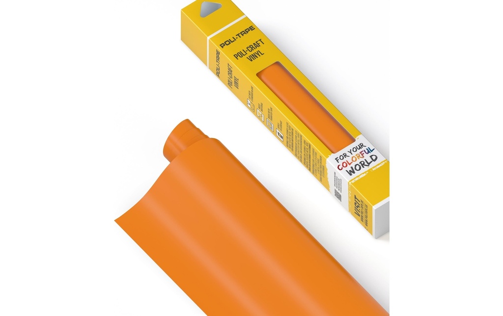 Poli-Tape Film de vinyle Permanent 30.5 x 183 cm, orange mat