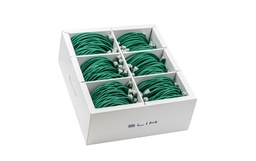 SLIM Câble patch slim RJ-45, Cat 6A, U/FTP, 0.5 m, Vert, paquet de 90