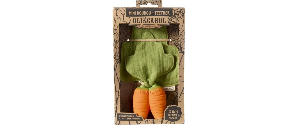 Oli&Carol Anneau de dentition Mini Doudou Cathy Carrot