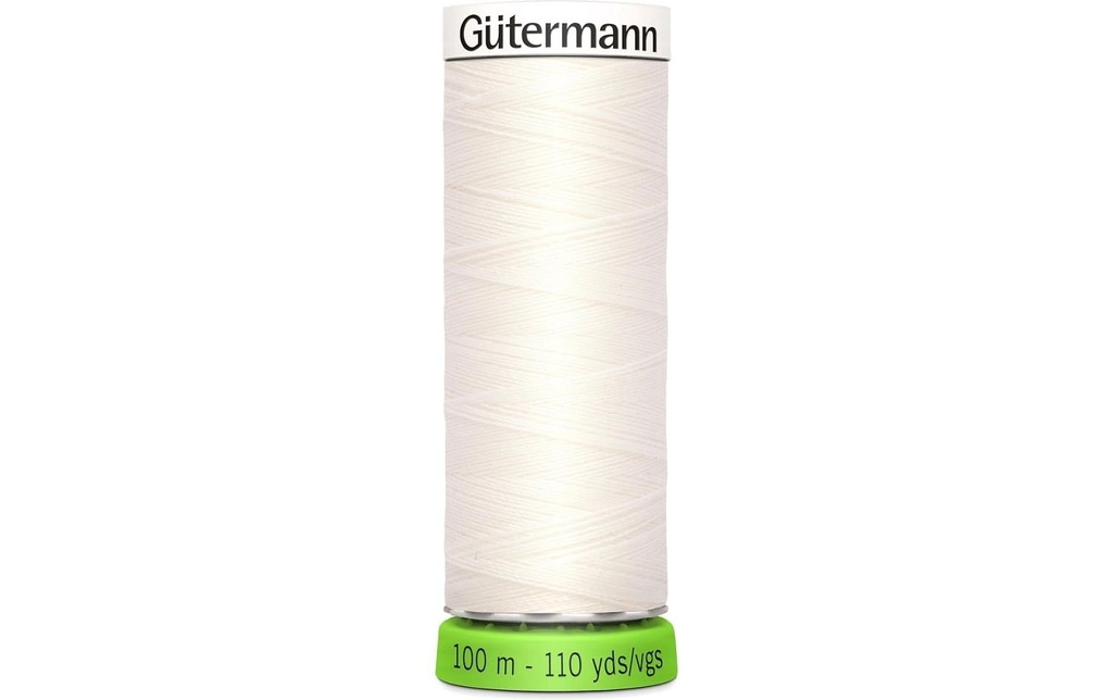 Gütermann Fil à coudre et à broder Machine à coudre rPET 100 m Blanc brut