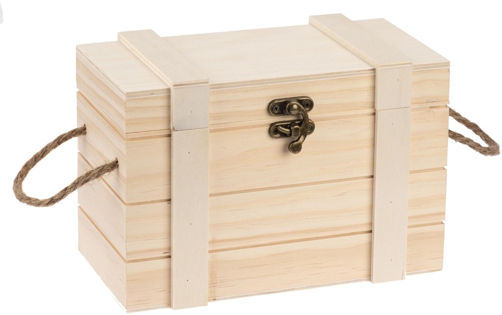 Glorex Article en bois Coffre au trésor 21 x 11 x 11.5 cm