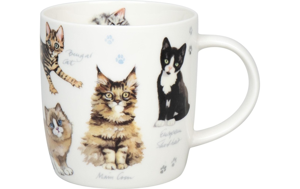 Könitz Tasse universelle Natures Diversity – Chats 400 ml, Blanc