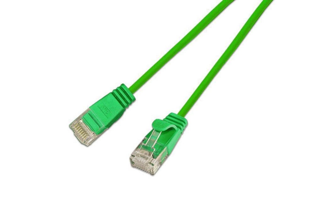 SLIM Câble de raccordement KAT6 Light, rond, U/UTP, Ø 2,8 mm, vert