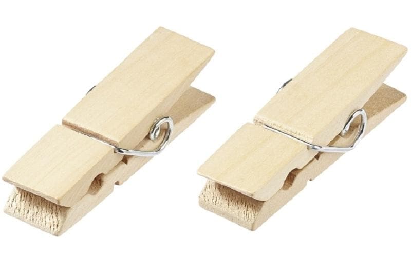 HobbyFun Mini ustensiles Agrafes en bois Nature