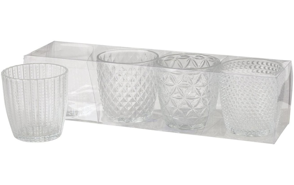 Boltze Photophore Marilu 4 pièces, Transparent