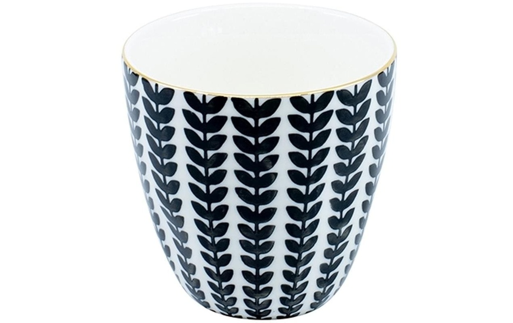 Kadastar Gobelet à café Metropolitan Leaves 250 ml, Noir/Blanc