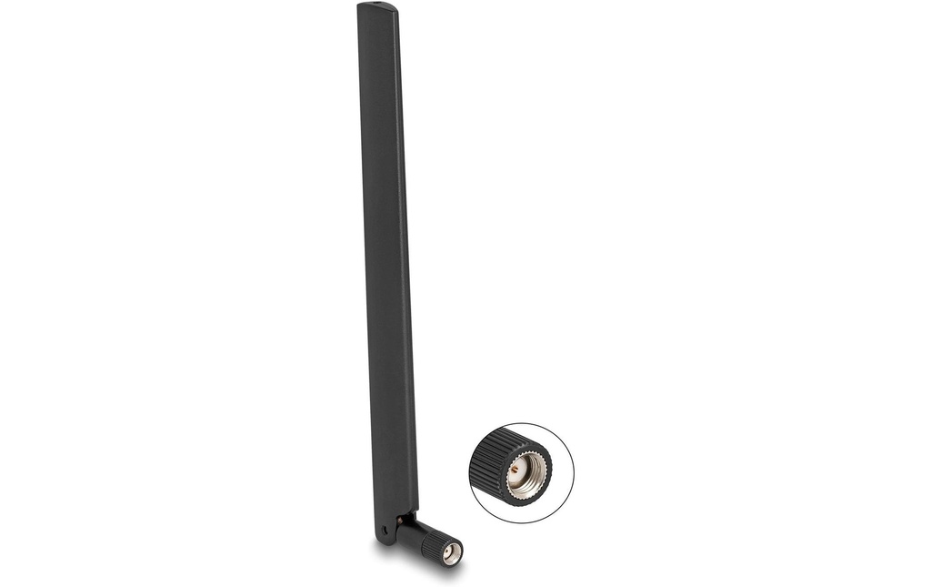 Delock Antenne Wi-Fi WiFi 6 RP-SMA mâle 3 - 6 dBi RP-SMA 6 dBi Rayonnement omni directionnel