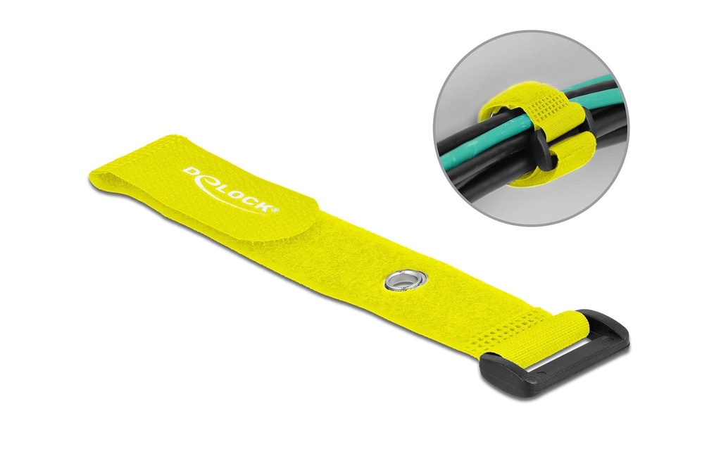 Delock Serre-câble auto-agrippant Jaune 190 mm x 25 mm 5 pièces