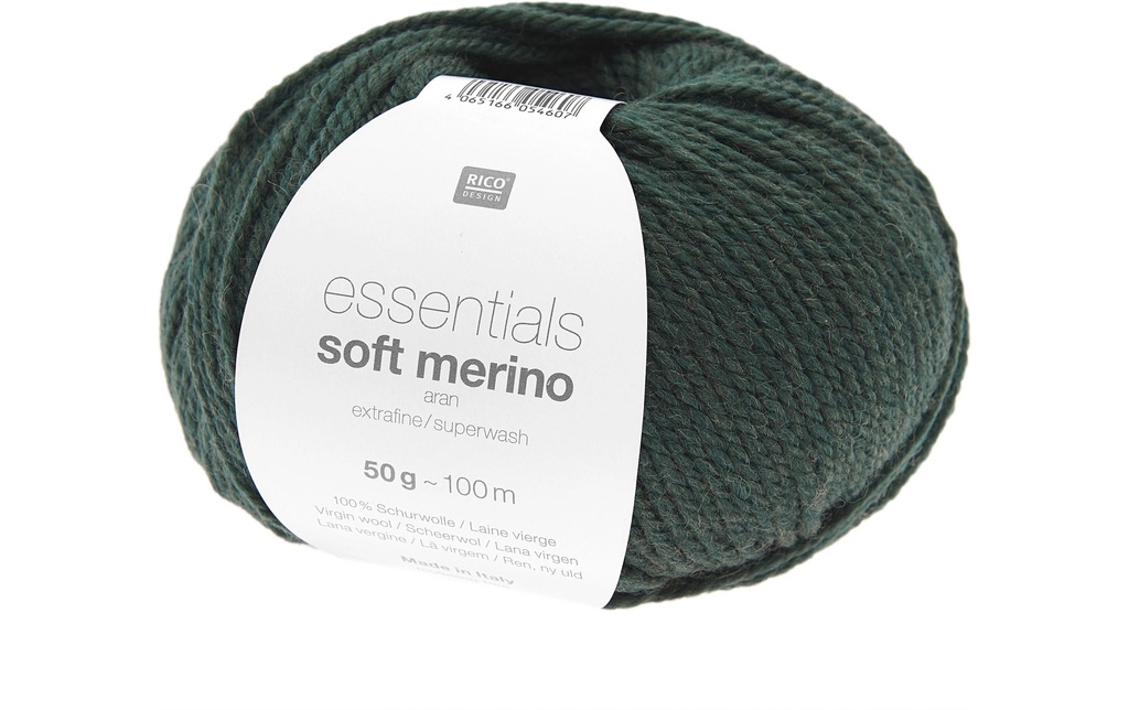 Rico Design Laine Soft Merino aran 50 g, Vert foncé
