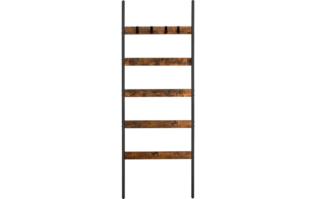 VASAGLE Échelle avec 5 échelons 65 x 178 cm, Noir/Brun