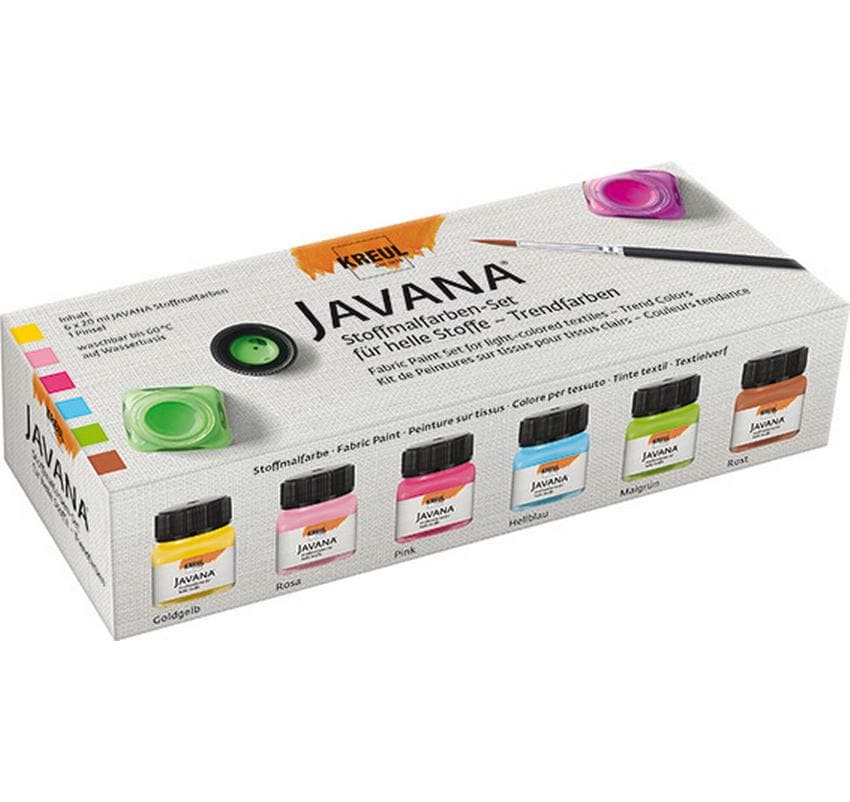 Kreul Peinture pour tissu Javana Set Couleurs tendance 6 x 20 ml