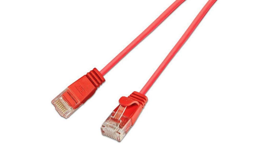SLIM Câble de raccordement KAT6 Light, rond, U/UTP, Ø 2,8 mm, rouge