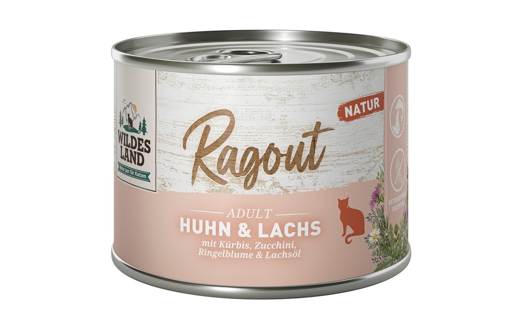 Wildes Land Alimentation humide Ragoût de poulet & saumon 6 x 180 g