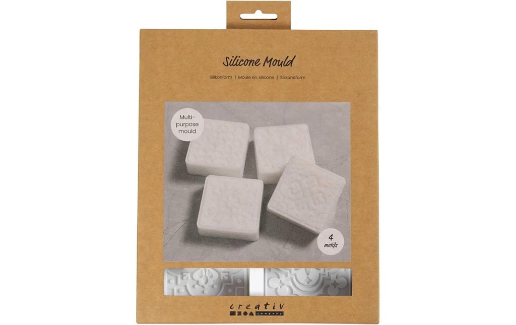 Creativ Company Moule en silicone Moule de coulée Carré, 4 pièces