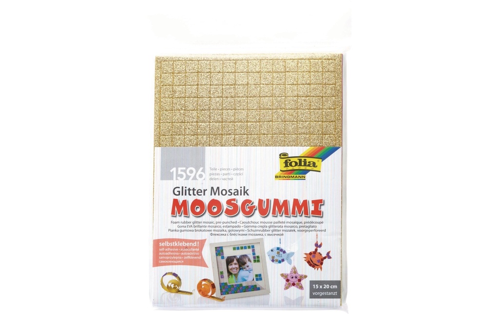 Folia Set de caoutchouc mousse Mosaik  Paillettes autocollantes, 6 pièces