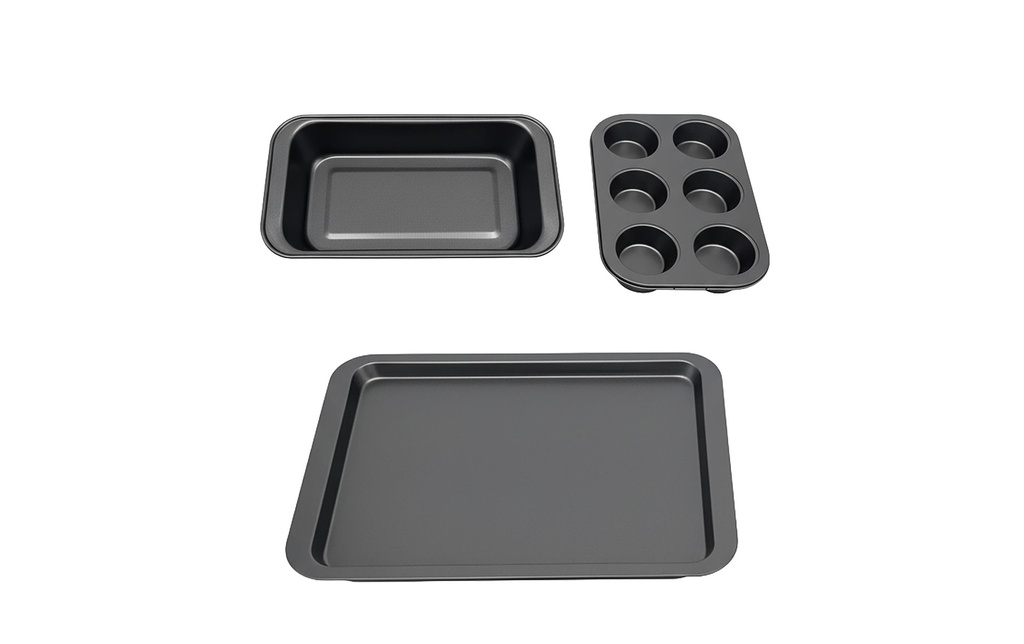 relaxdays Set di teglie da forno 3 pièces Anthracite