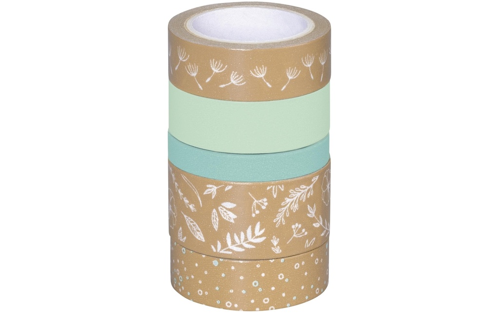 Heyda Ruban Washi Feuilles de la nature Bleu