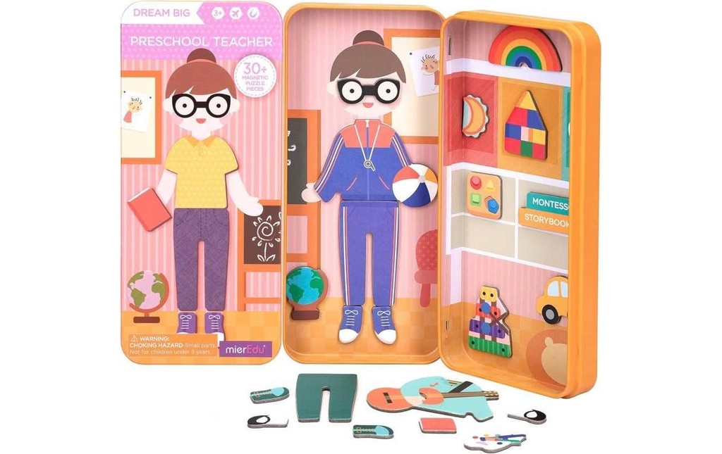 mierEdu Jeux d’enfant Boîte de jeu magnétique de voyage – Enseignante