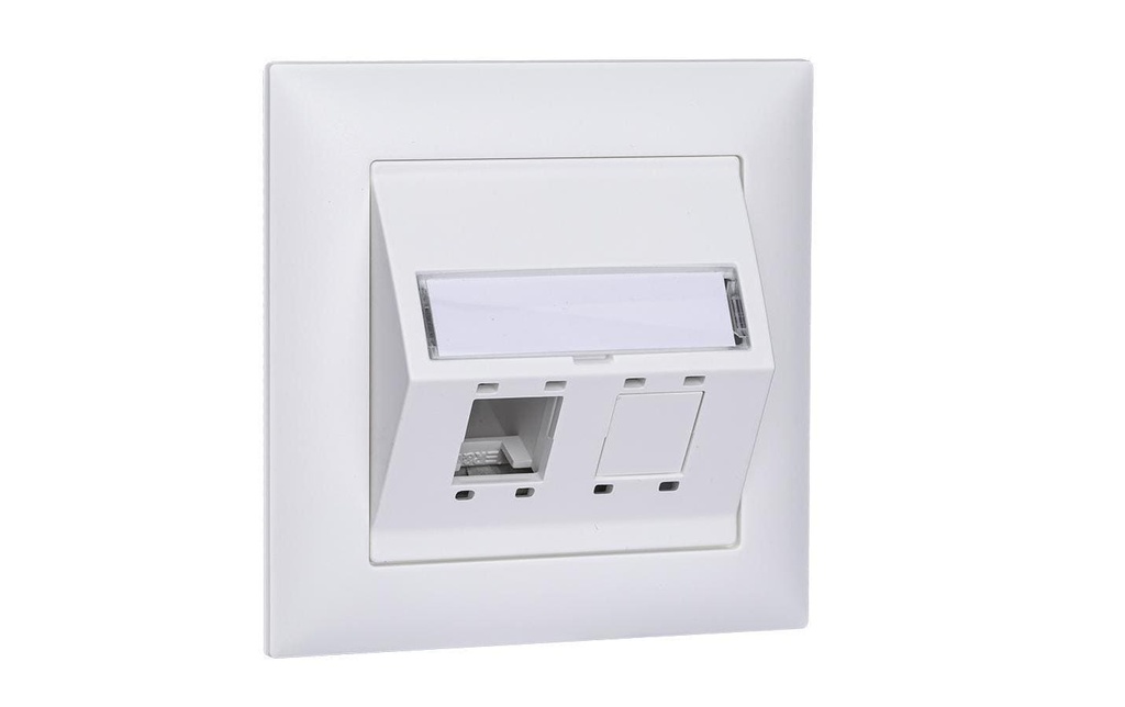 R&M Prise réseau EDIZIOdue 88 x 88, 2 Port vide blanc Cat 5 6