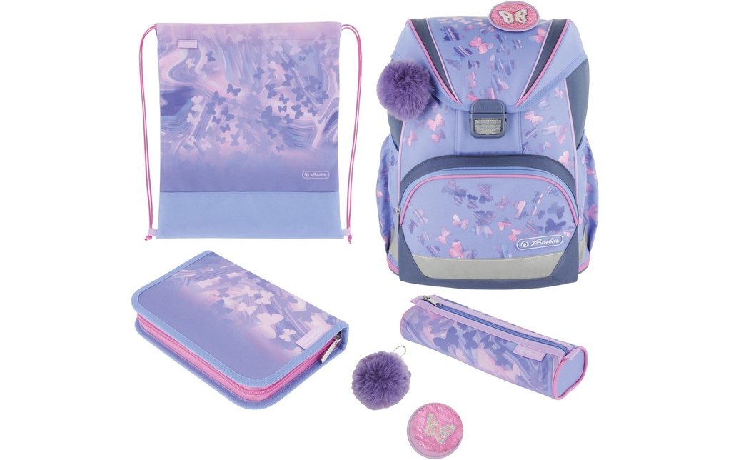 Herlitz Cartable UltraLight Plus Butterfly Set de 4 pièces