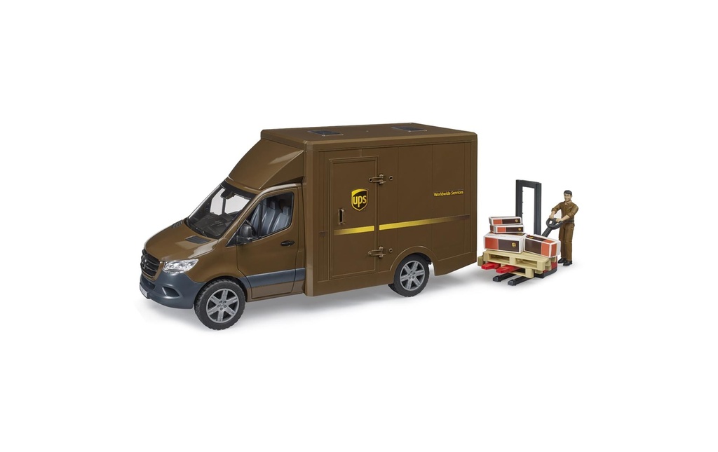 Bruder Spielwaren MB Sprinter UPS avec conducteur et accessoires