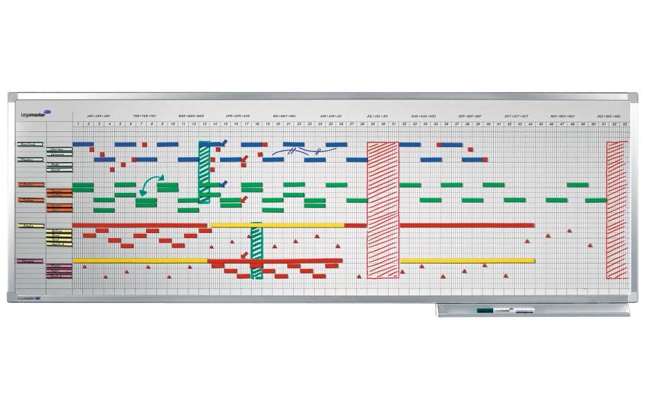 Legamaster Tableau blanc magnétique Planificateur annuel 75 x 150 cm