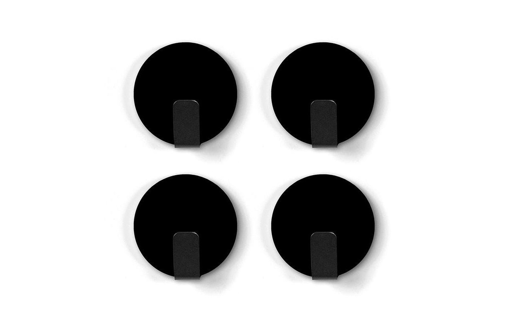Trendform Aimant à crochet Solid Set de 4 pièces, Noir