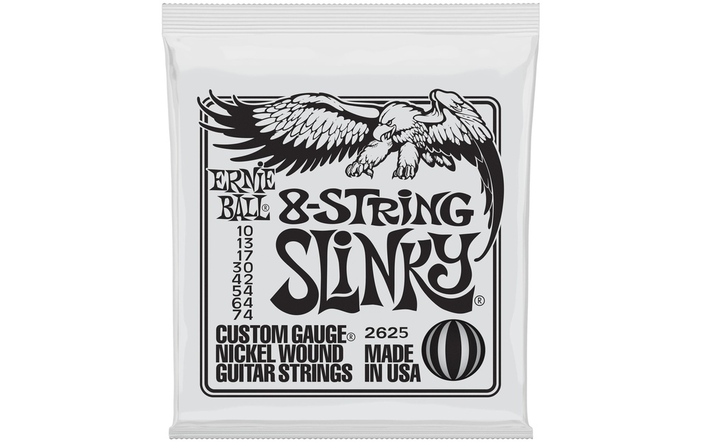 Ernie Ball Cordes de guitare 2625 8-String Slinky – 10-74