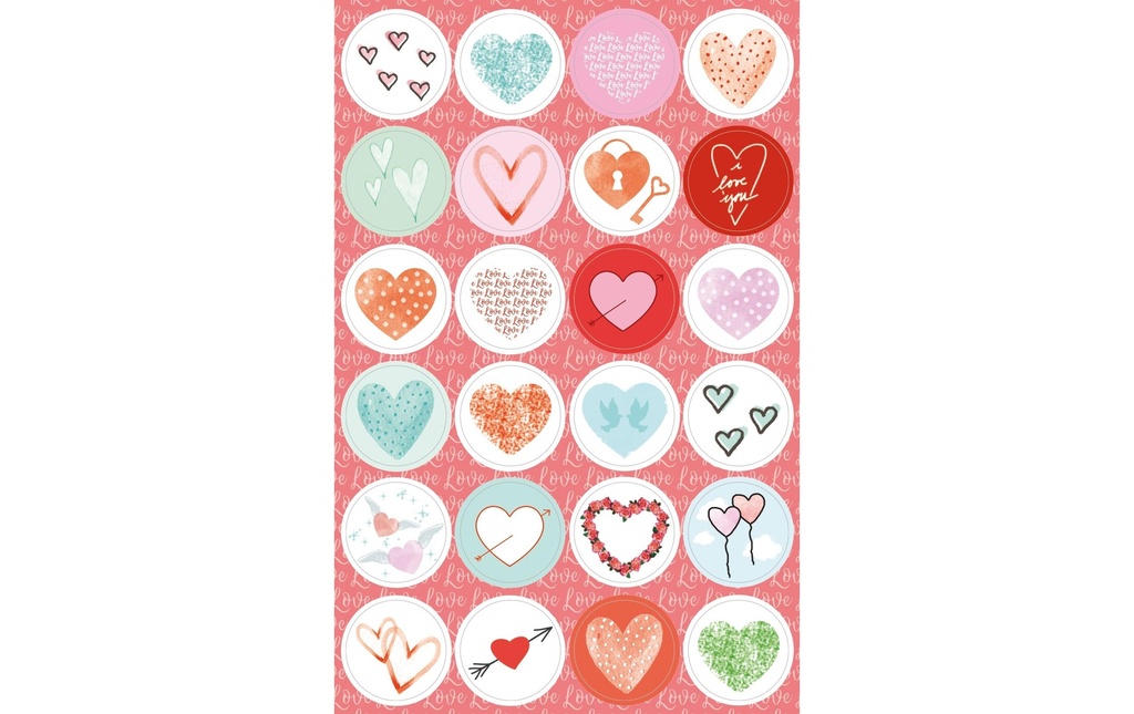 Braun + Company Autocollant à motif Every Heart 4 feuilles