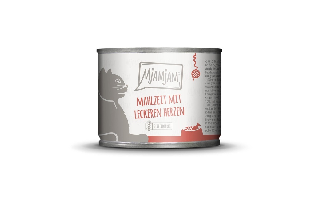Mjamjam Alimentation humide Boîte Repas avec cœurs, 200 g