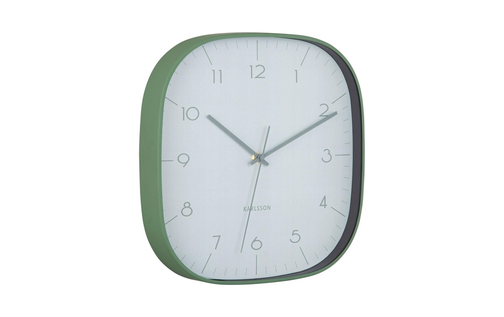KARLSSON Horloge murale Grato Cuadrado 29 x 29 cm, jade grisé/vert jungle