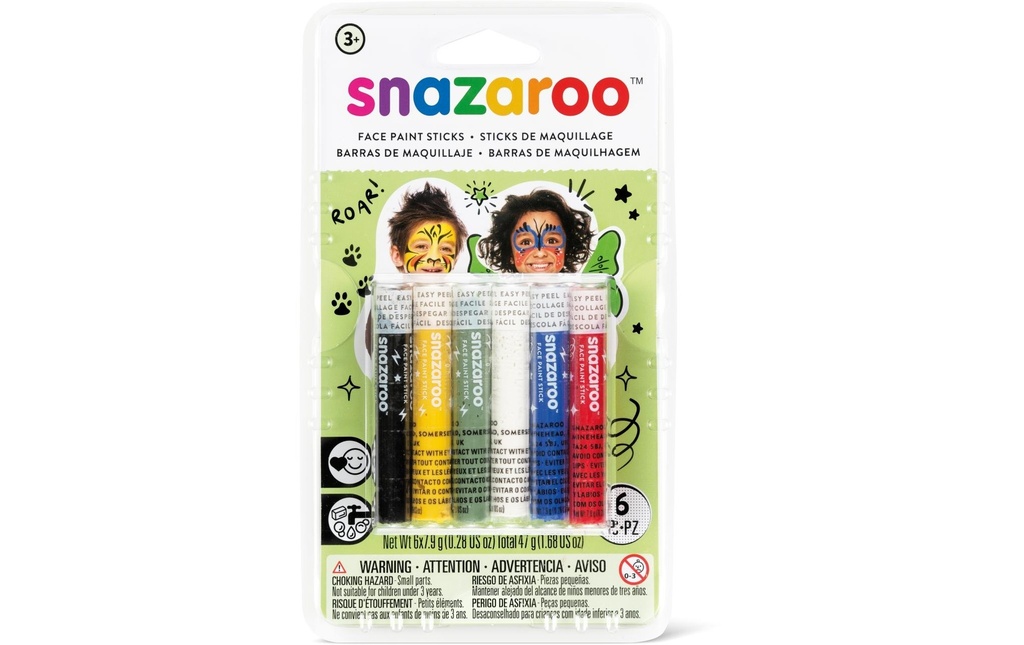 Snazaroo Accessoire Crayons de maquillage Mélangé, 6 pièces