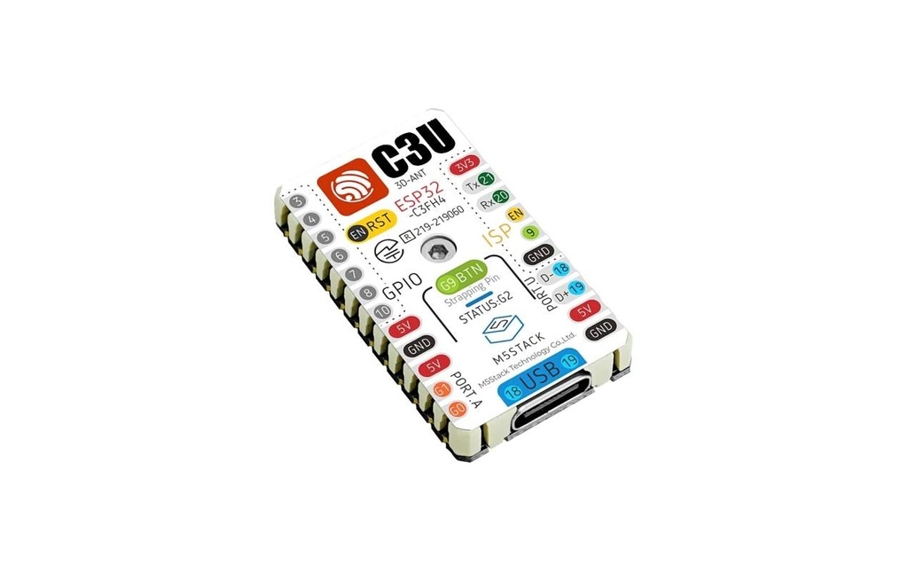 M5Stack Carte de développement M5stamp C3U Mate avec Pin Headers