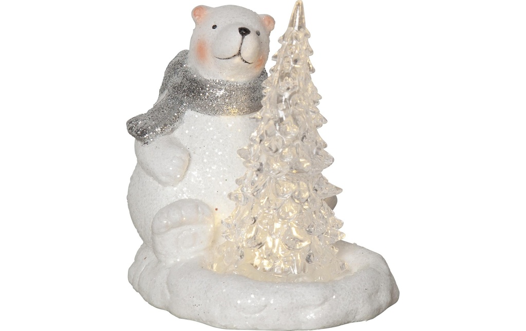 Star Trading Figurine LED Polaire, 14 cm, blanc