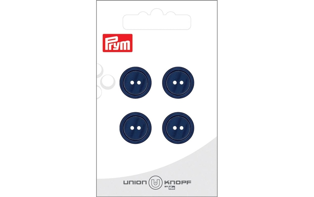 Prym Union Knopf Boutons Polyester 15 mm, 4 pièces, Bleu marine