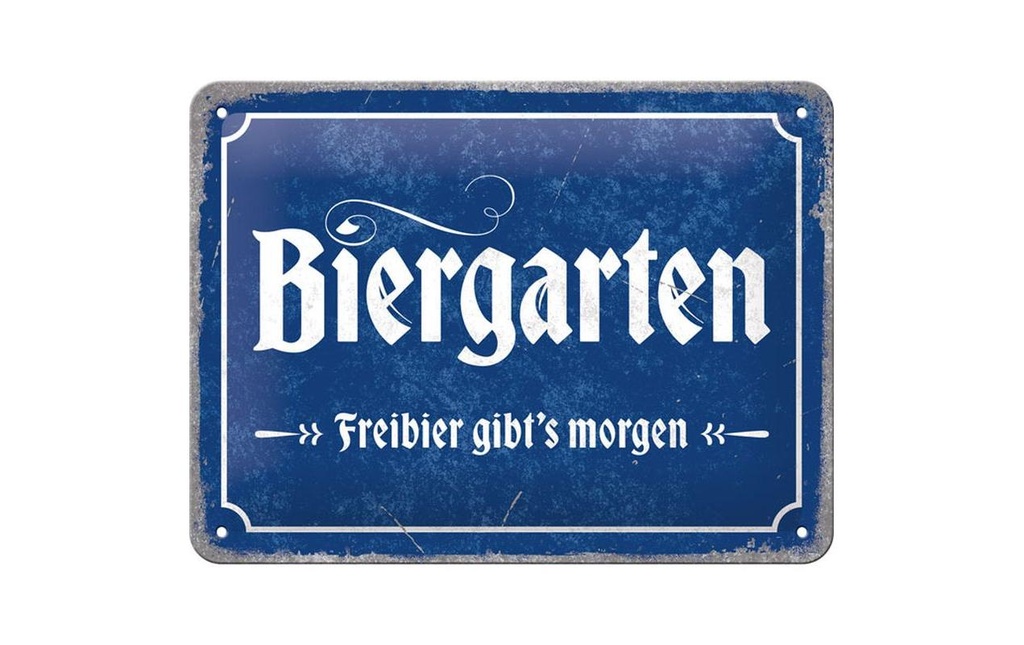 Nostalgic Art Plaque Jardin de la bière 15 x 20 cm, métal