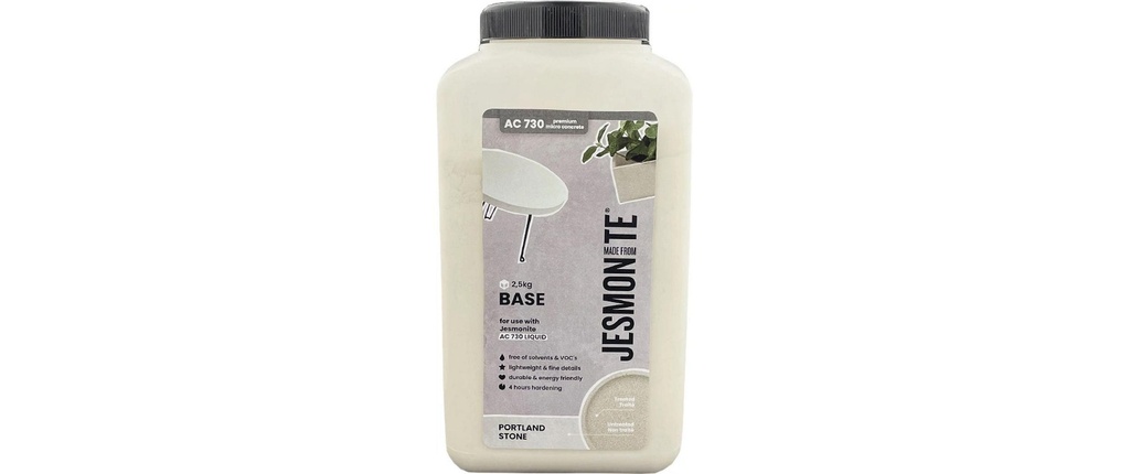 Jesmonite Matière à modeler Poudre à base de ciment 2.5 kg, pierre de Portland