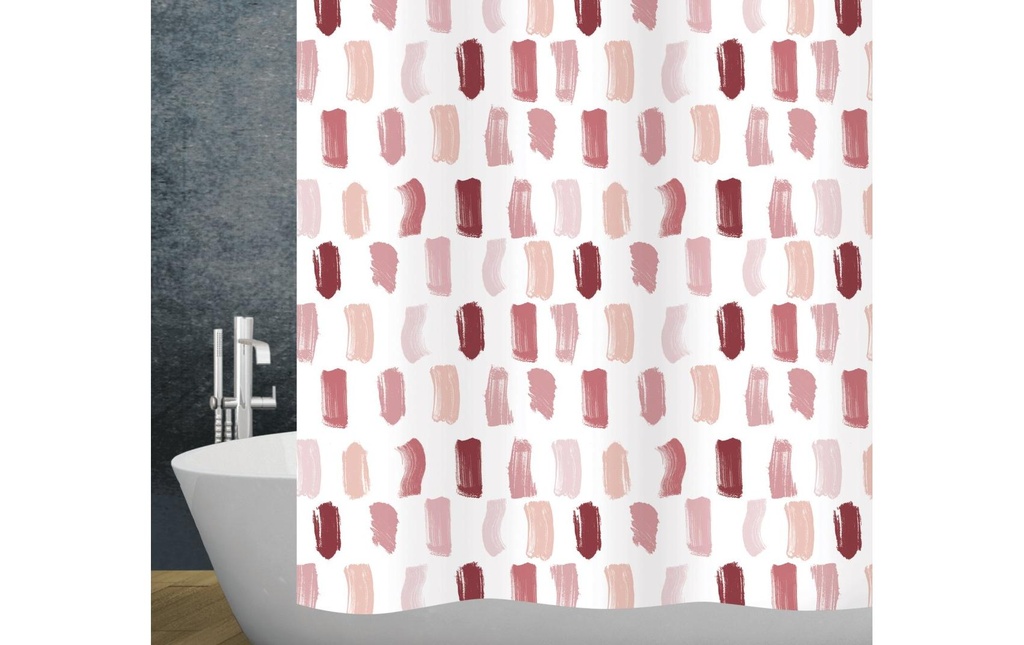 diaqua® Rideau de douche Paint Red 180 x 200 cm, Rouge/Blanc