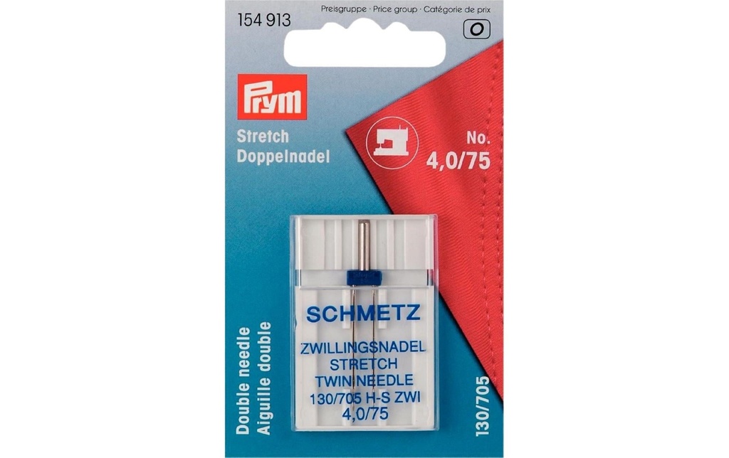 Prym Aiguille de machine à coudre Double/Stretch No. 75/0.4 mm